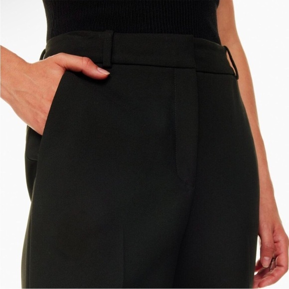 Aritzia Babaton Command Straight Leg Trouser Pants Black Size 4 - Picture 3 of 12